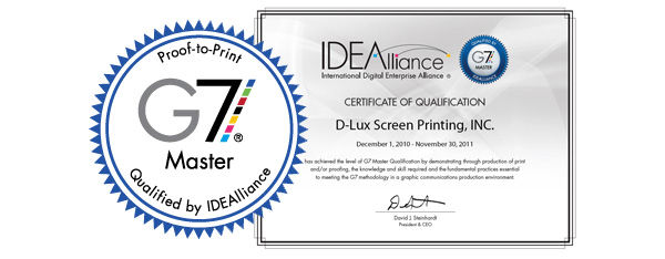 G7 Master Printer Certificate