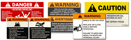 caution warning danger labels decals stickers